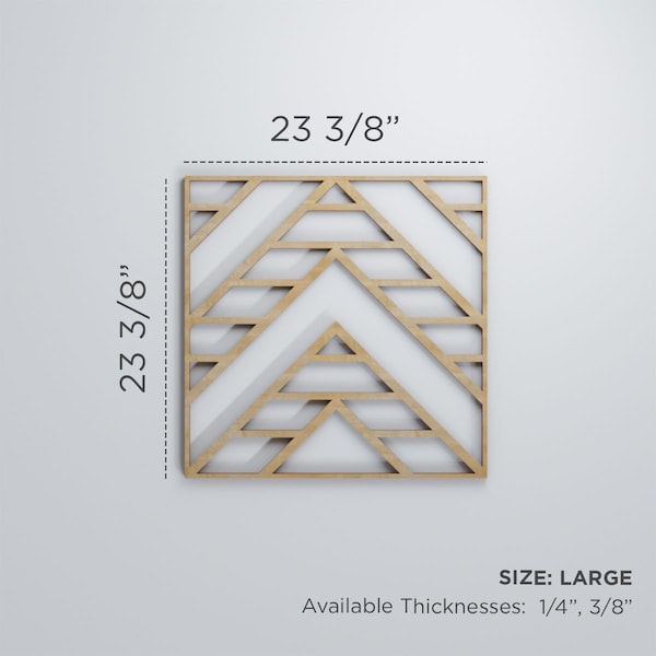 Large Gilcrest Decorative Fretwork Wood Wall Panels, Wood (Paint Grade), 23 3/8W X 23 3/8H X 3/8T
